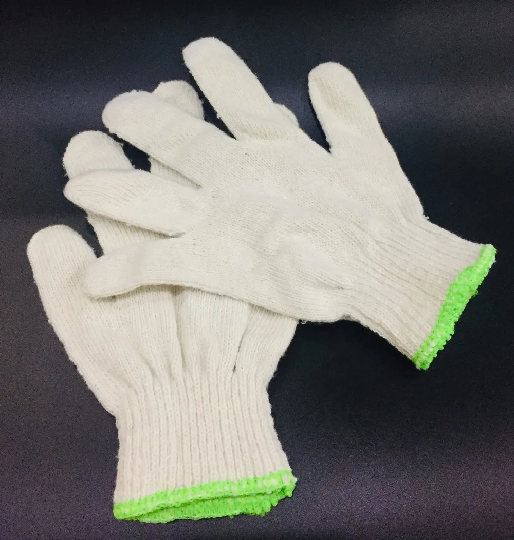 棉保护手套手套针织工业工作的更便宜的白色