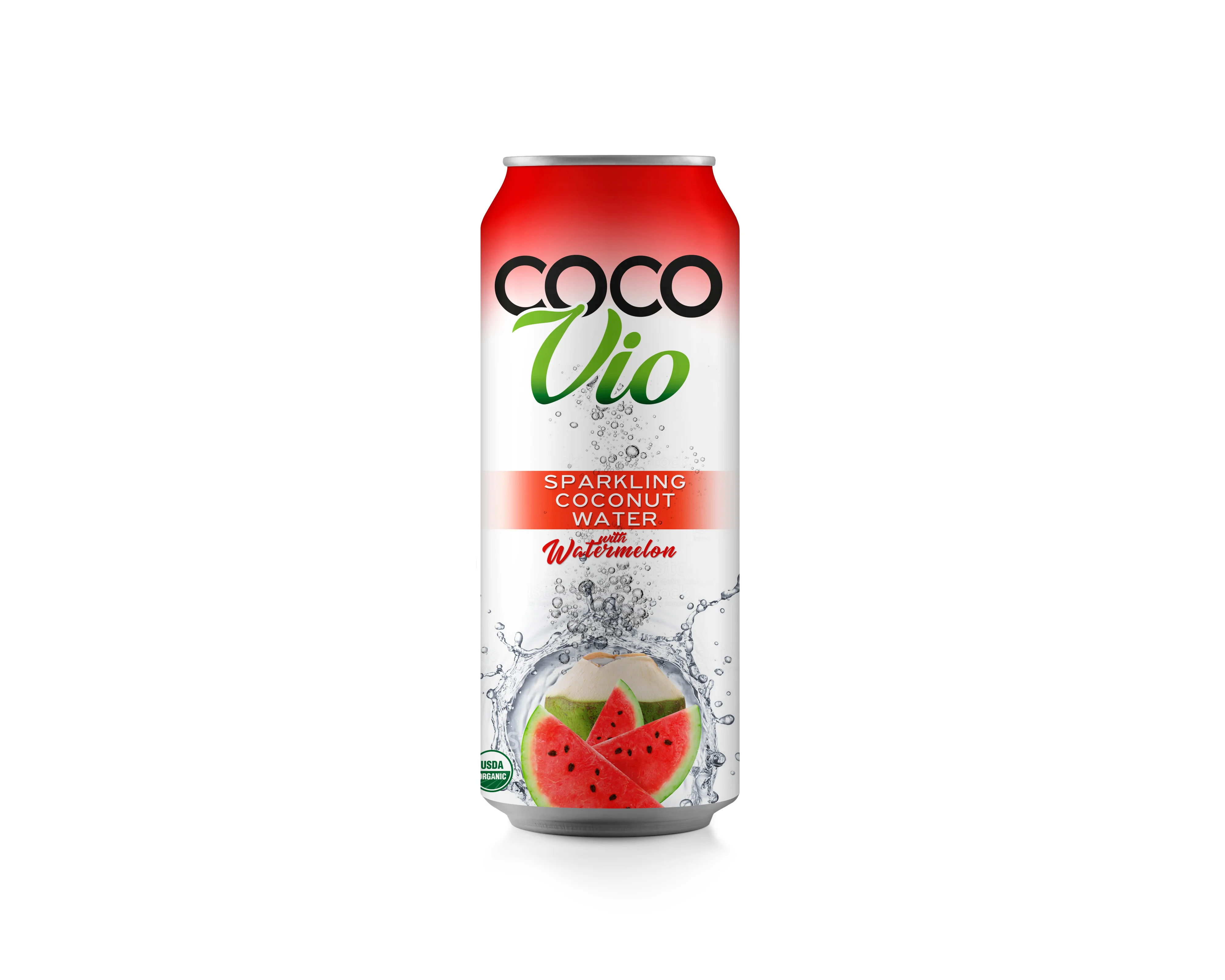 
COCO VIO Juice Puree Bottle   Watermelon Flavoured Sparkling Coconut Water Sterilized Sugar free Can (tinned) Filtered Favored 