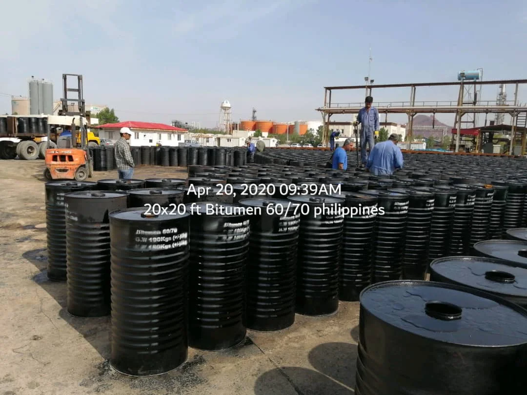Bitumen 60/70 Packed In 180kg New Steel Drums Asphalt Production
