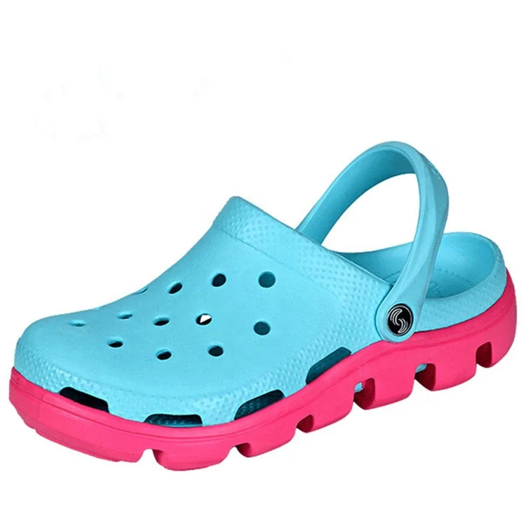 

Classical beach perforated flat slipper breathable men pool summer outdoor woman eva leopard prints shoes unisex clog sandals, As picture