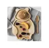 Wooden Food Tray for Kids/Children Wooden Dish Plate for Baby with 3 Compartment (Ms.Sandy 0084587176063)