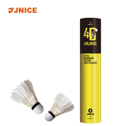 

Top Natural Goose Feather Shuttlecock for badminton shuttle cock, White