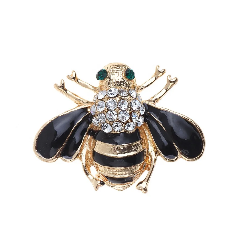 

XILIANGFEIZI High Quality Rhinestone Metal Jewelry Cute Insect Broche Women Saree Suit Accessories Pin Fancy Bee Brooches, Gold,silver