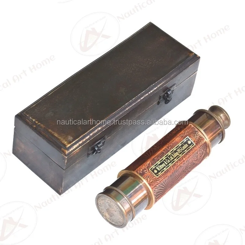 1915 W. Ottway & Co. London Antique Marine Retractable Leather Sheathed