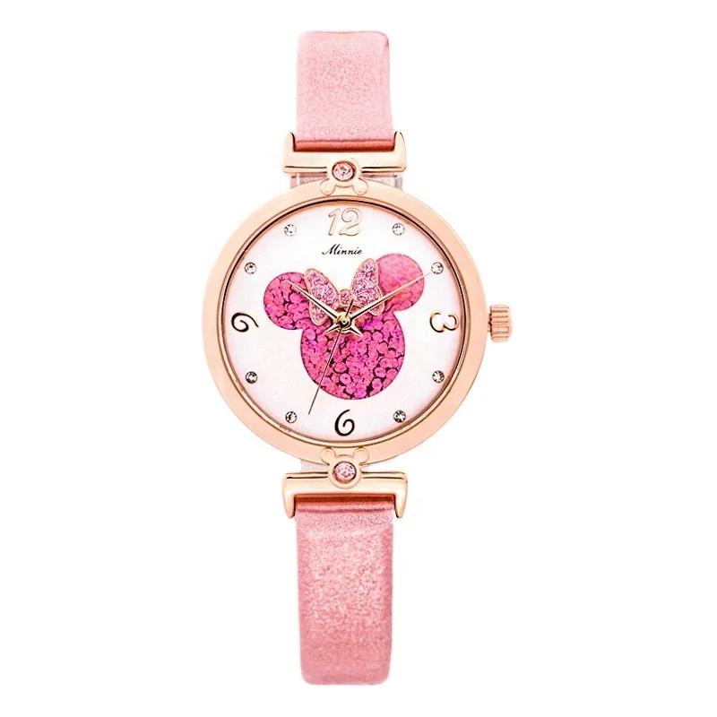 

Disney Audit Brand Beautiful Pink Women Minnie Mouse Watch Diamond Ladies Watches