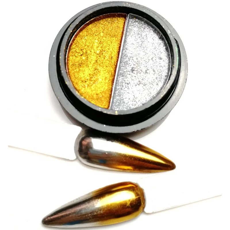 

Solid Mirror Pigment Nail Mirror Effect Powder Solid Double Color Powder Nails 12 Colors Nail Powder