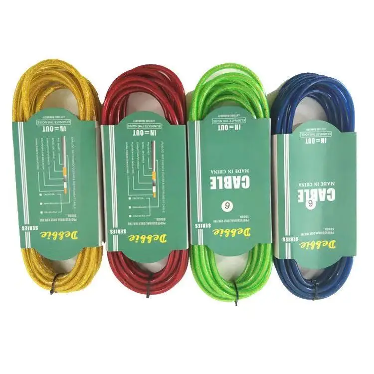 

Color Random wholesale cheap Guitar Audio cable 6M noise reduction for guitarra Stringed Instruments Parts & Accessories