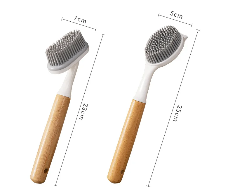 

TPR cleaning dish brush Kitchen cleaning pan brush Bamboo brush set, Customized