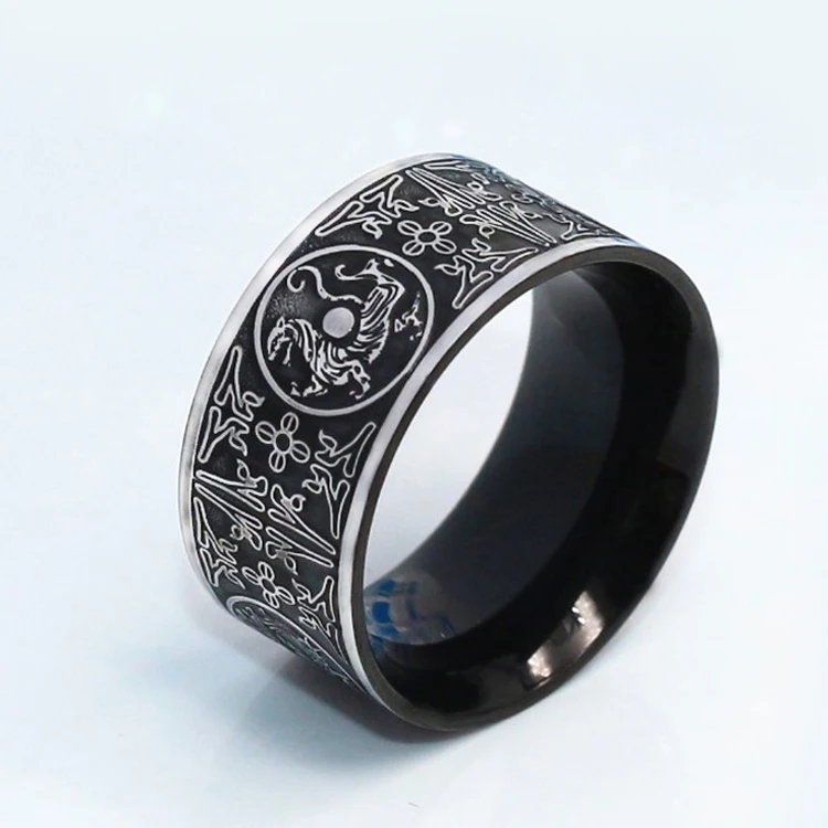 

Wholesale Viking Bague Homme Thor Azure Dragon Four God Beasts Ring for Men Jewelry