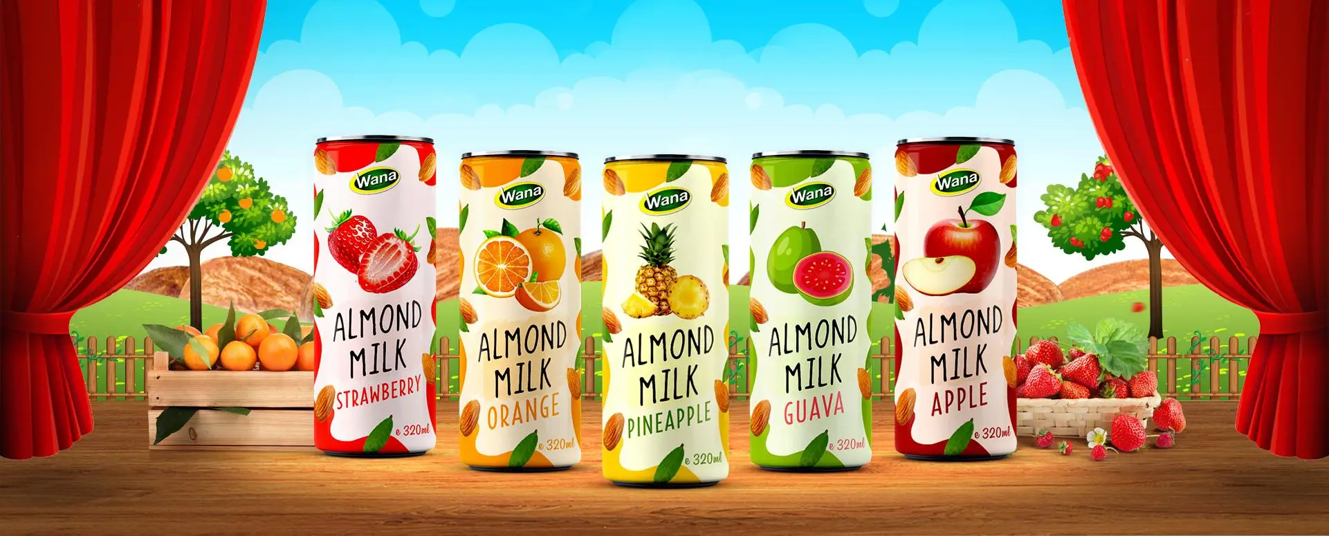 guava flavoured almond milk drink 320ml canned
