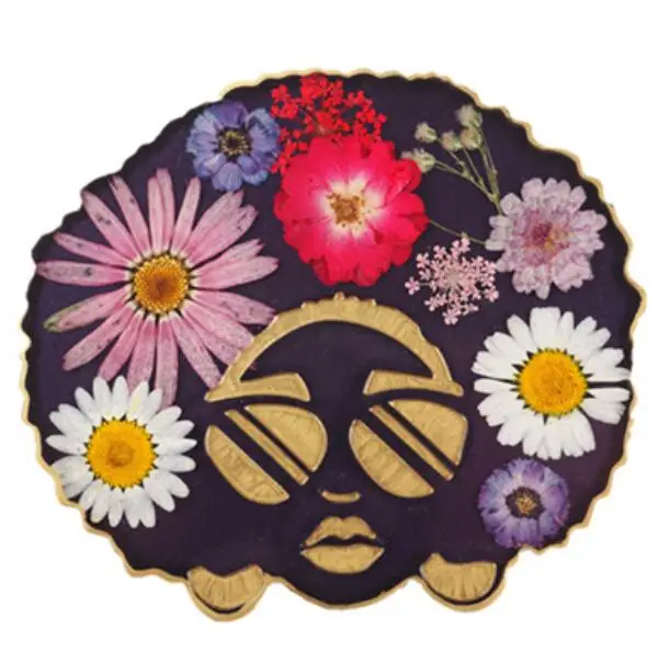 

Artist Afro head Silicone Resin Tray Molds Chuhan Geometric customer Africa Coaster Mold for Making Resin Geode Jewelry Holder