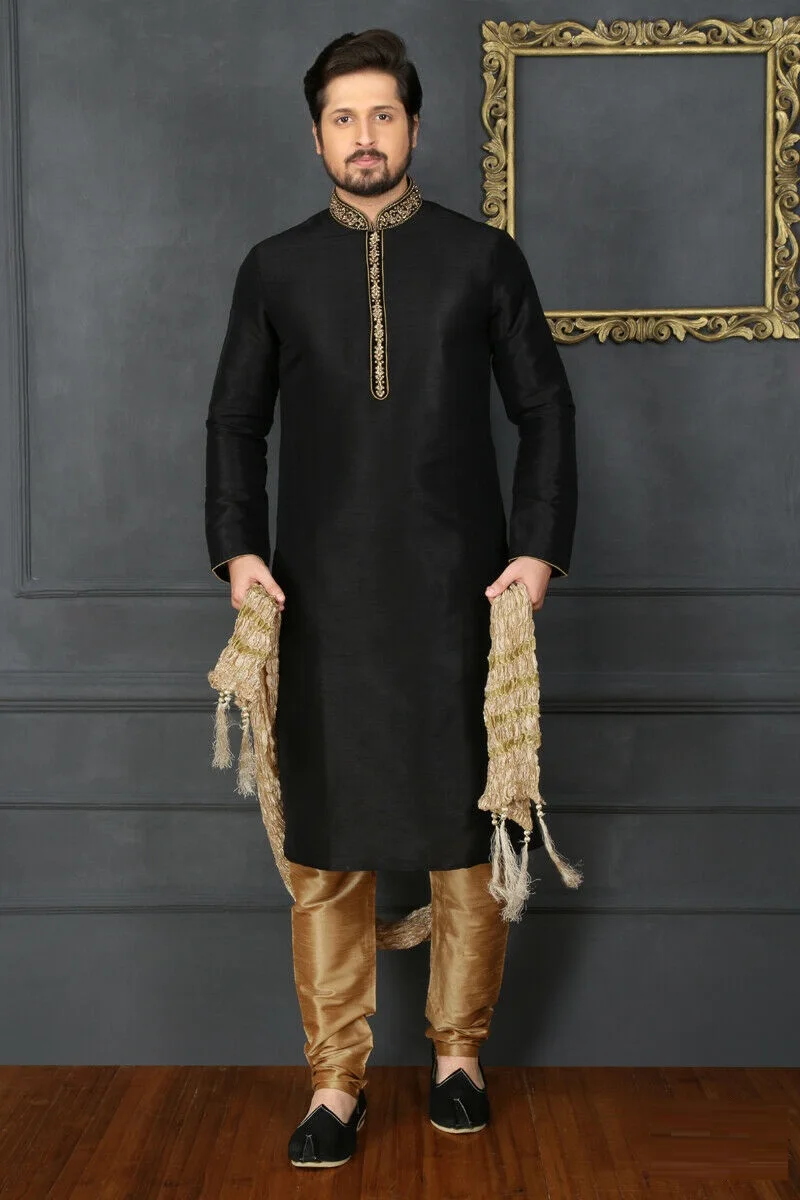 black and gold salwar kameez mens