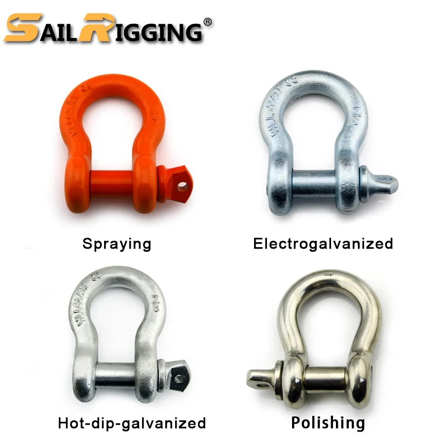 
U.S. Type Galvanized Carbon Steel Screw Pin Shackle Drop Forged Anchor Bow Omega 3/4 Shackle 