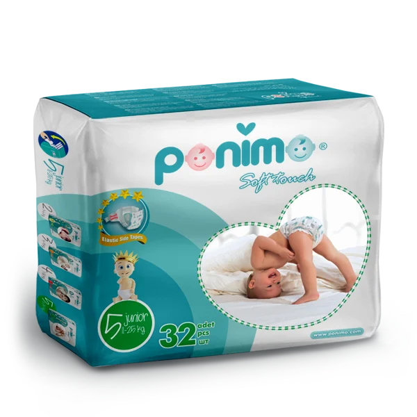 
Ponimo Soft Touch No:5 ( Junior ) High Quality Baby Diapers Turkey 
