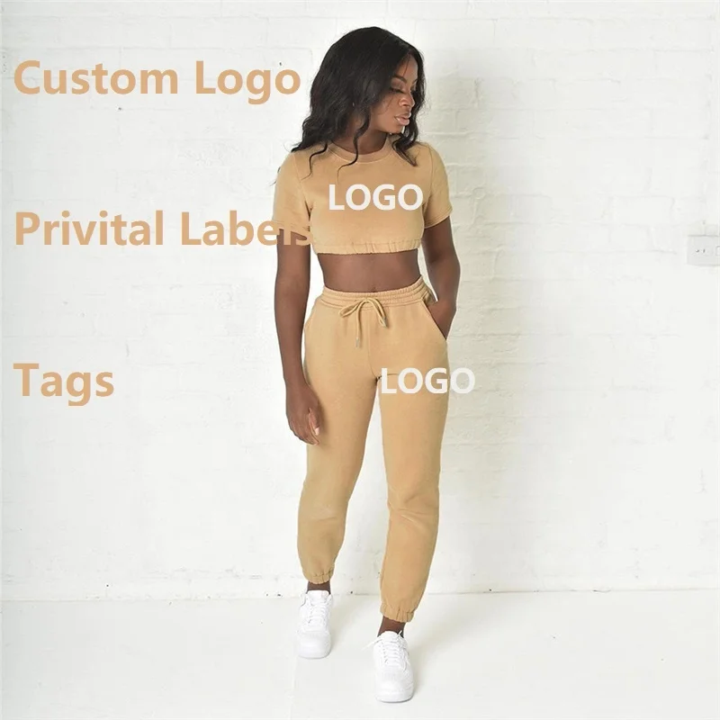 

fall gym clothing vendors 2021 custtom solid color leisure streetwear workout sportswear 2 piece set fitness apparel for womens
