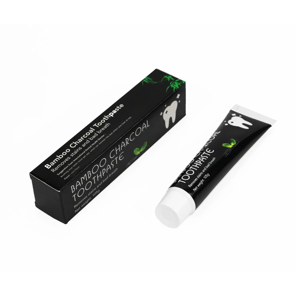

New Arrival OEM Brands Teeth Care 100% Natural Bamboo Charcoal Whitening Toothpaste, Black