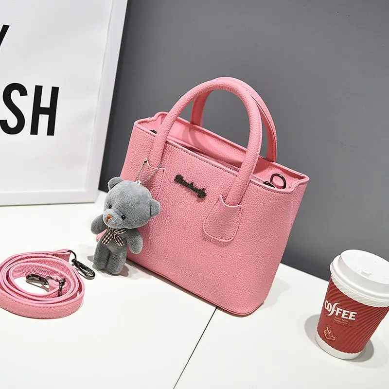 

New Wave Fashion Bear Bag Female Solid Shoulder Bag Handbag Korean Version Of The Wild Bag