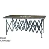 Rustic Wooden Top Iron Channel Base Dining Table