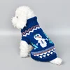 Christmas style Pullover dogs sweater with high collar Teddy pet dogs sweater with snowman pattern and wave shape