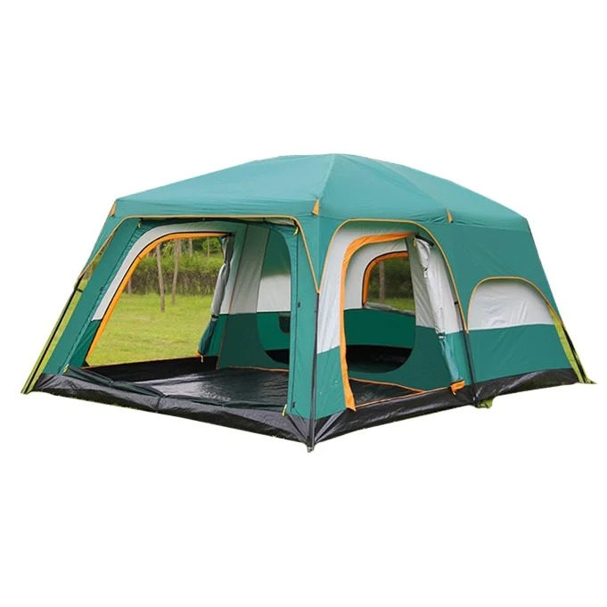 

8-Person Large Family Camping Tent, Green, orange, brown, blue