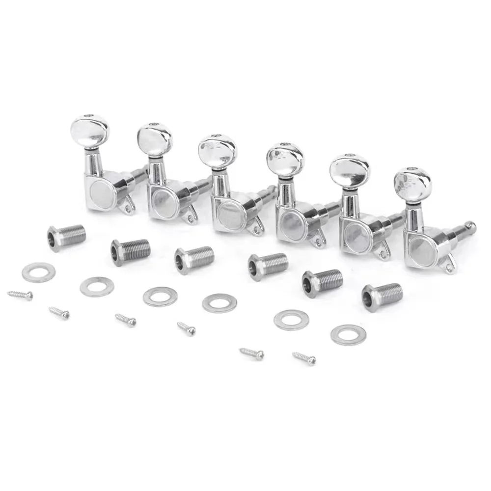 

6pcs per 1 set Electric Guitar Tuning Pegs Silver and black for guitarra Stringed Instruments Parts & Accessories