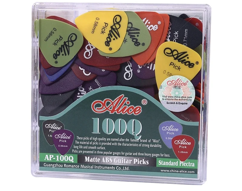 

wholesale cheap Alice guitar picks 100pcs for Guitarra Stringed Instruments Parts & Accessories