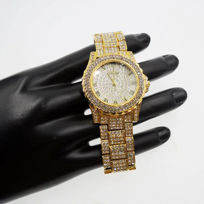 

Stocks hot sale hiphop bling bling watches diamond watch