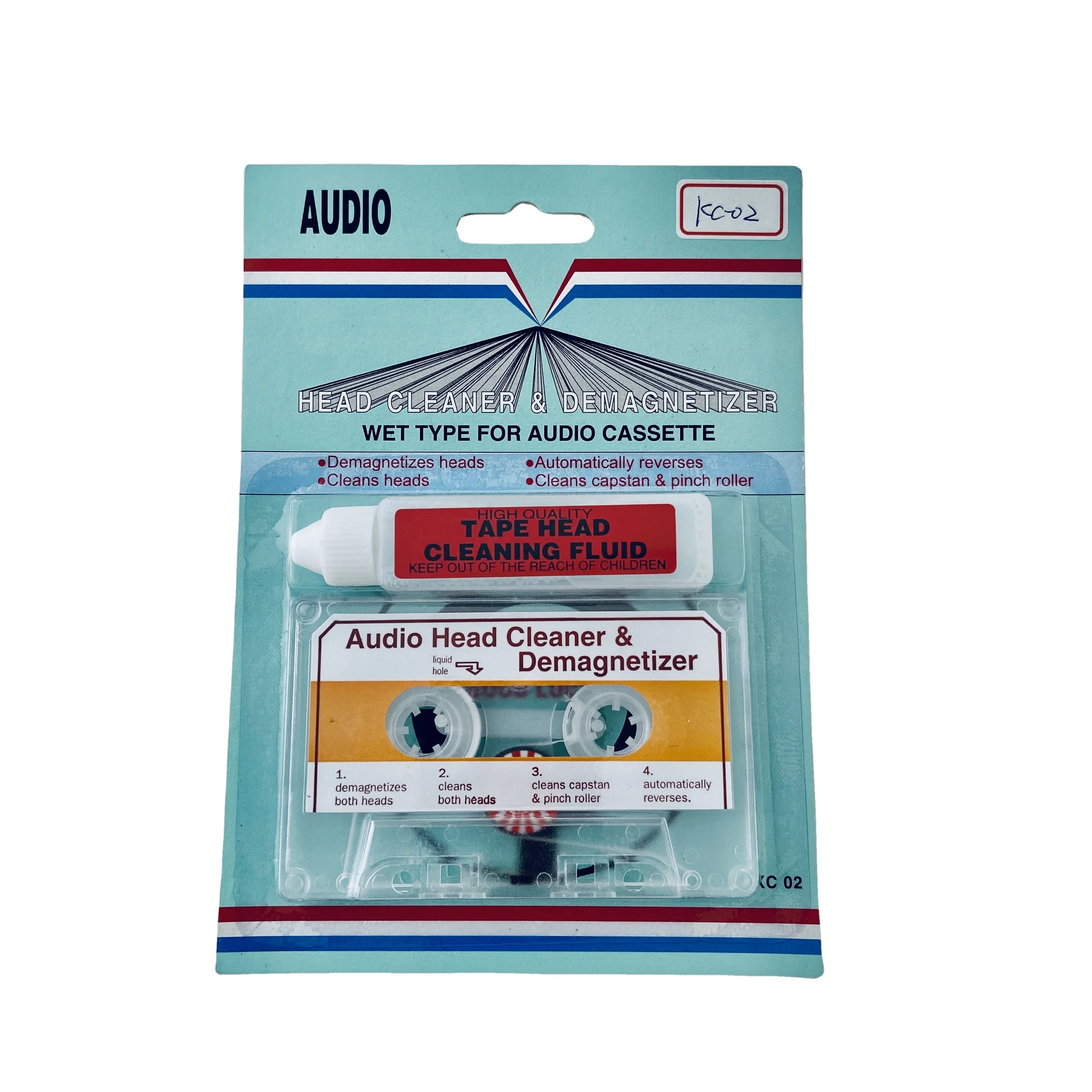 
Audio Cassette Tape Head Cleaner with Demagnetizer, Wet Type for ALL AUDIO 