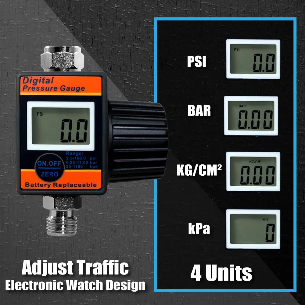 Lematec Air Flow Regulator With Digital Pressure Gauge Air Adjusting