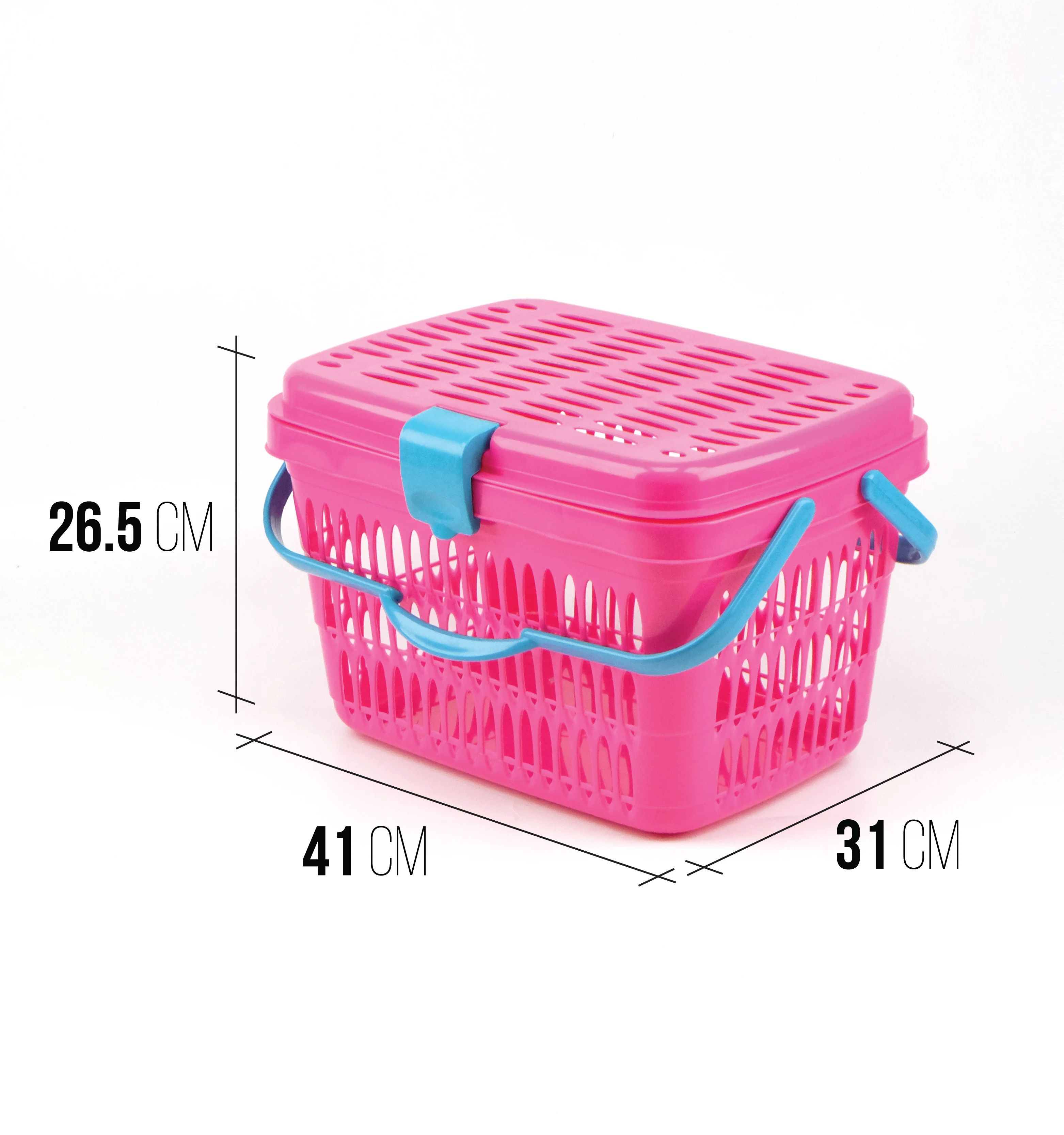 Plastic Basket With Lid Rectangle Baskets With Handle Picnic Basket