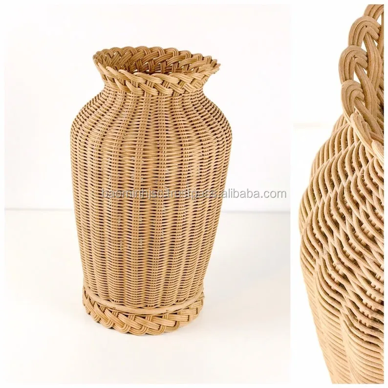 Rattan Vase,Vintage Ground Vase From Rattan,Basket Vase Buy Woven Rattan Flower Pot,Rattan
