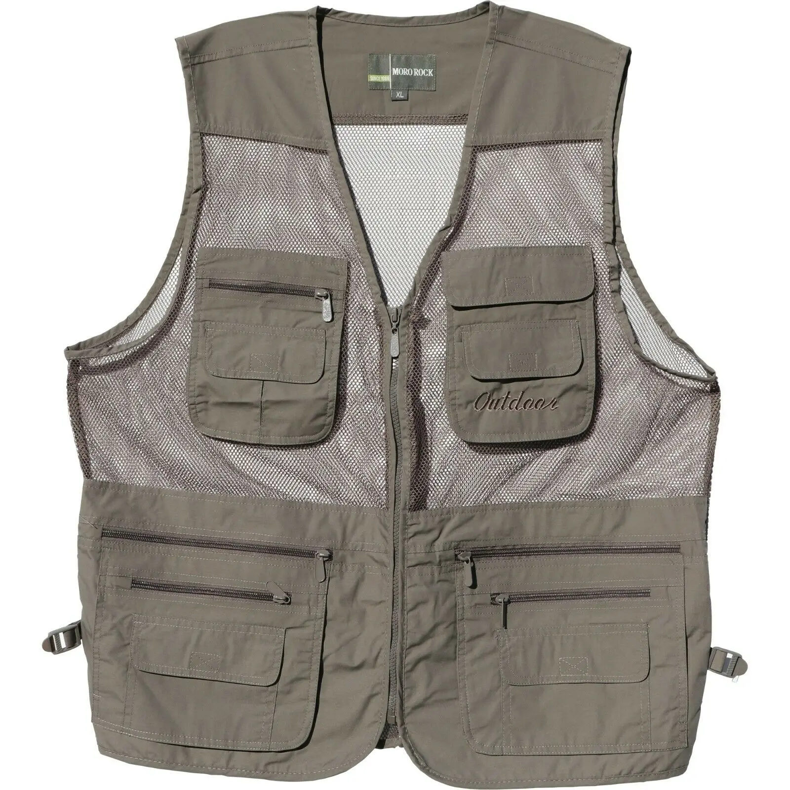 Custom Men's Photographer Cargo Hunting Fishing Safari Hiking Multi-Pocket Cotton Vest Gilet