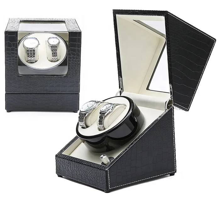 

New arrival automatic watch box 2 slots, Black