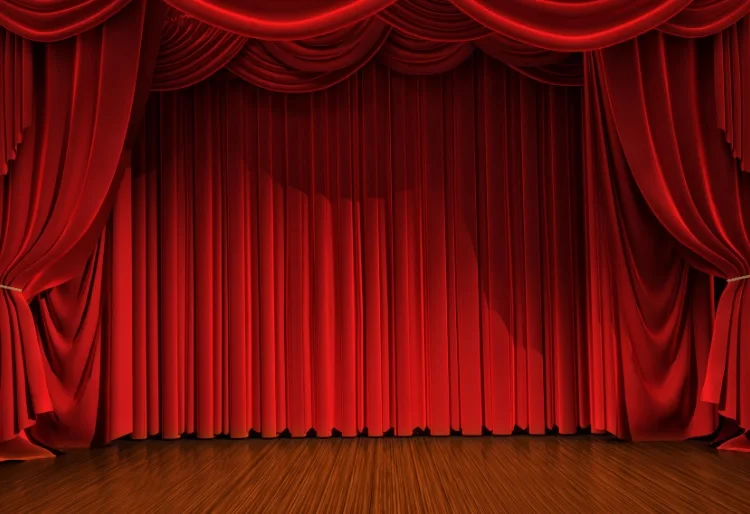 curtains on a stage