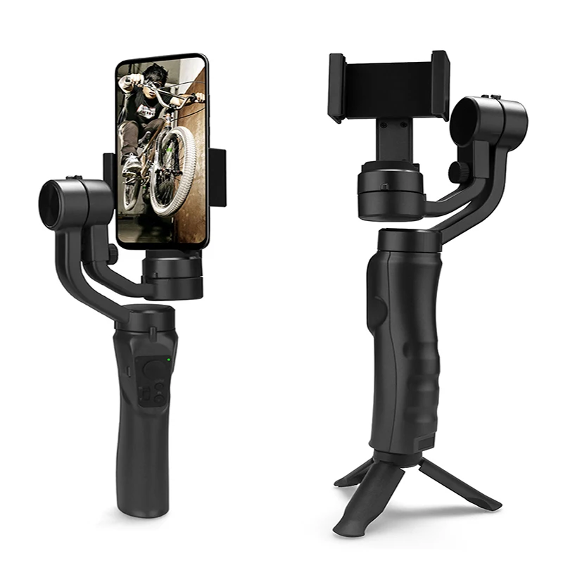 

Face Tracking Dolly zoom Time-lapse Mobile Phone 3 axis Gimbal Stabilizer with APP Phone Action Camera Stabilizer, Black