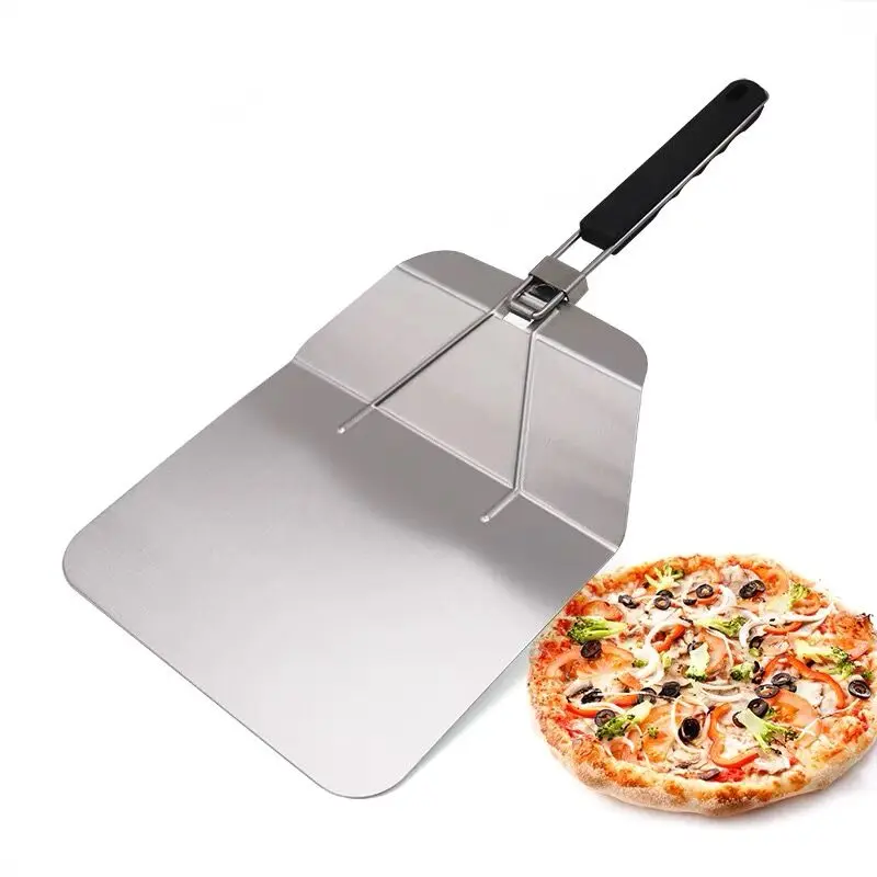 

Factory Supply Custom Made Professional Small Steel Long Handle Cake Folding Pizza Shovel