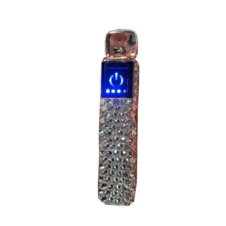 

2021 lilancrystal hot selling bling lighter flat bling lipstick lighter bling out lighters