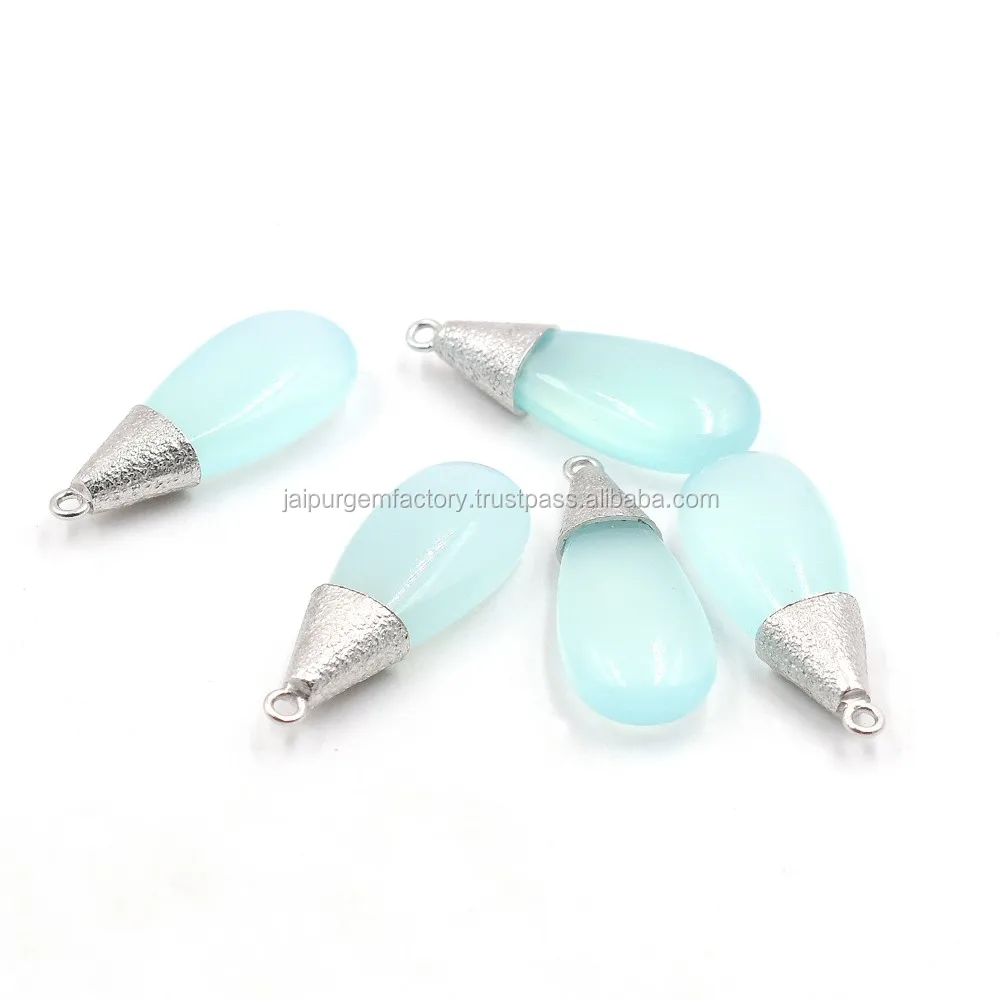 Aqua Chalcedony 30 To 32 Mm With Bail Pear Shape Silver Bezel Rhodium Plated Pendant Buy 玉髓吊坠 银吊坠 玉髓宝石product On Alibaba Com