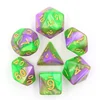 High Quality Acrylic 7 Pieces Dice Set for Board Game Blend Color Resin Dice Set