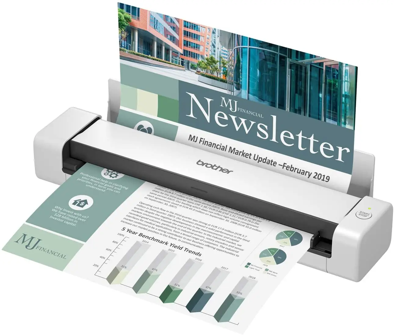 
NEW PRODUCT! Fax Machine Duplex Compact Mobile Document Scanner DS-740D 