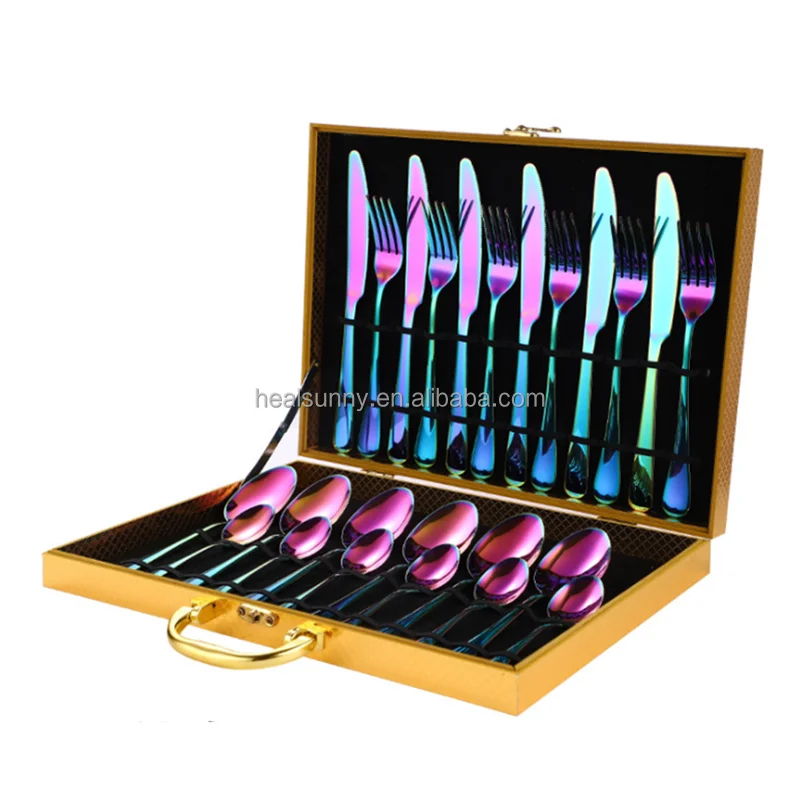 

Fruit Cutlery Set Spoon With Long Handle Knife And Fork, Gold, and other color