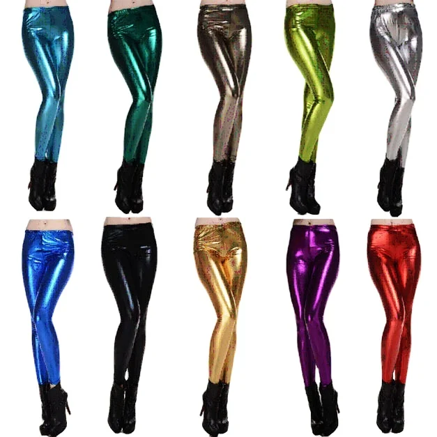 

Custom Logo Candy Color Latex Leggings For Women Faux Leather Spandex Leggings Costume Active wear Dropshipping, 11 colors