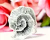 3D engraved rose bouquet ring and daisy wrap ring set