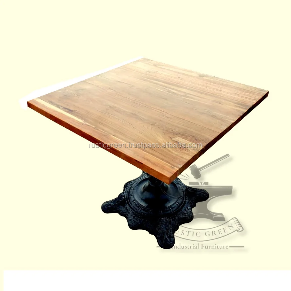 Industrial Cast Iron Cafe Table With Square Wood Top Buy Cafe Tables