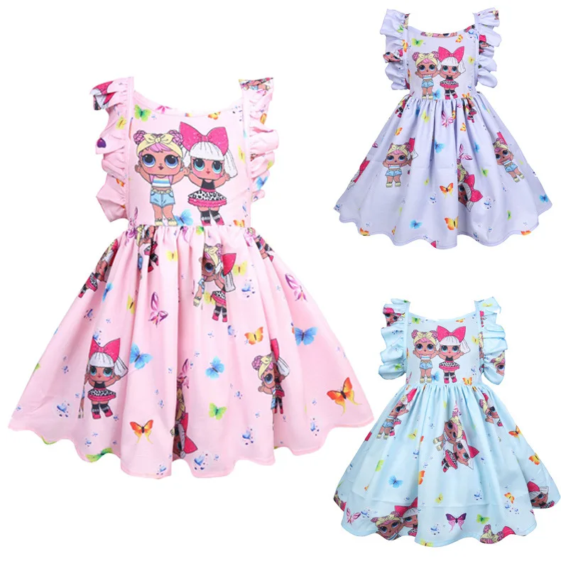 

Surprise Girls Dresses Baby Girl Designer Clothes Kids Boutique Princess Dress Summer Backless Bow Ball Gown Children Clothing, Pink