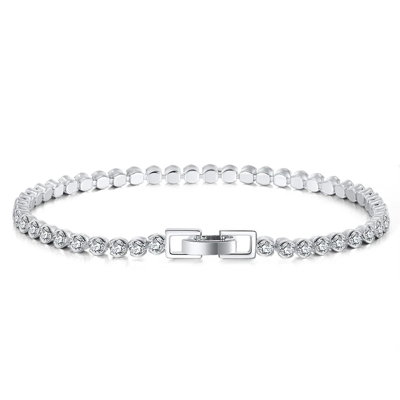 

Hiphop Cubic Zirconia 925 Sterling Bracelet Jewelry Men Women High Quality 925 Sterling Silver Cz Tennis Bracelet