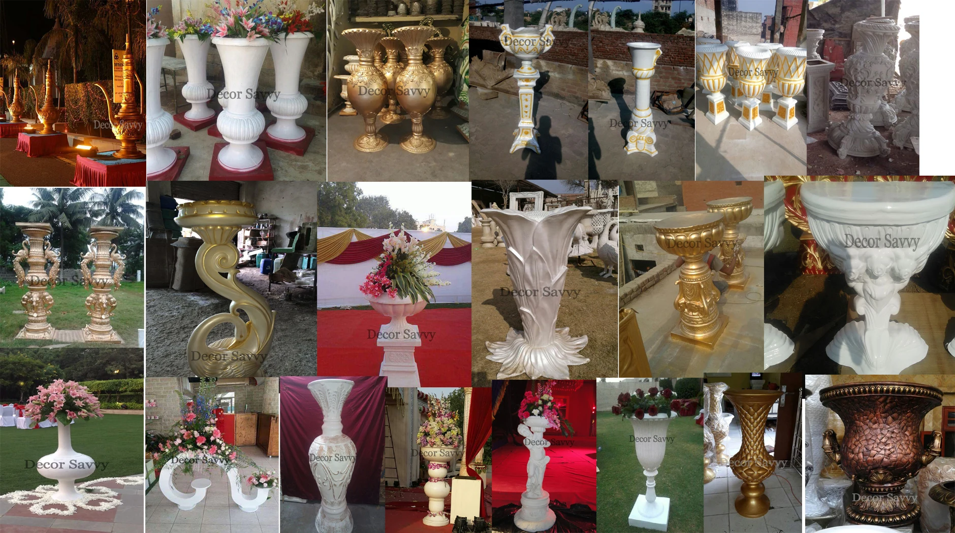 Surahi Style Wedding Decorative Pots For Walkway,Isle Decoration Flower