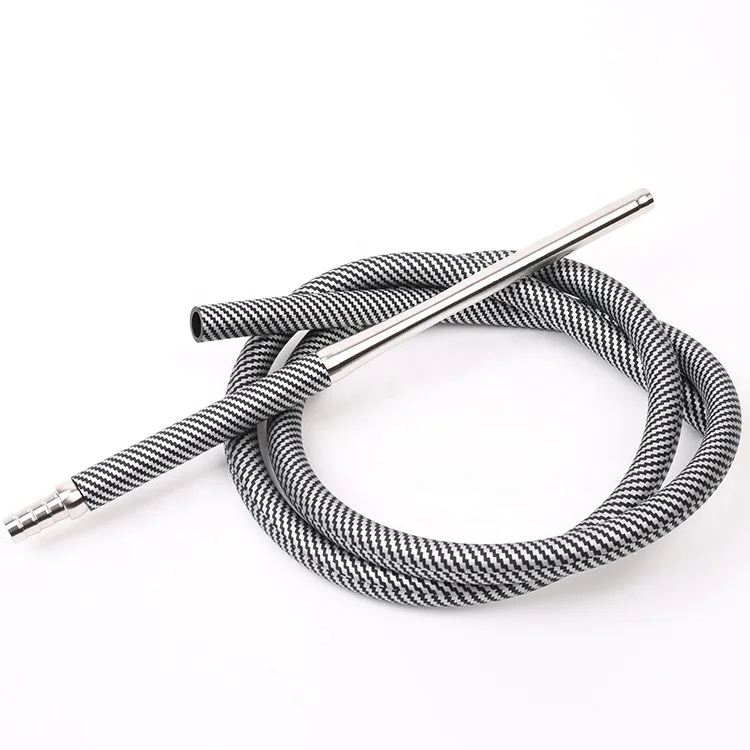 

Luxury premium quality  shisha hose stainless steel handle hookah hose, Two-tone