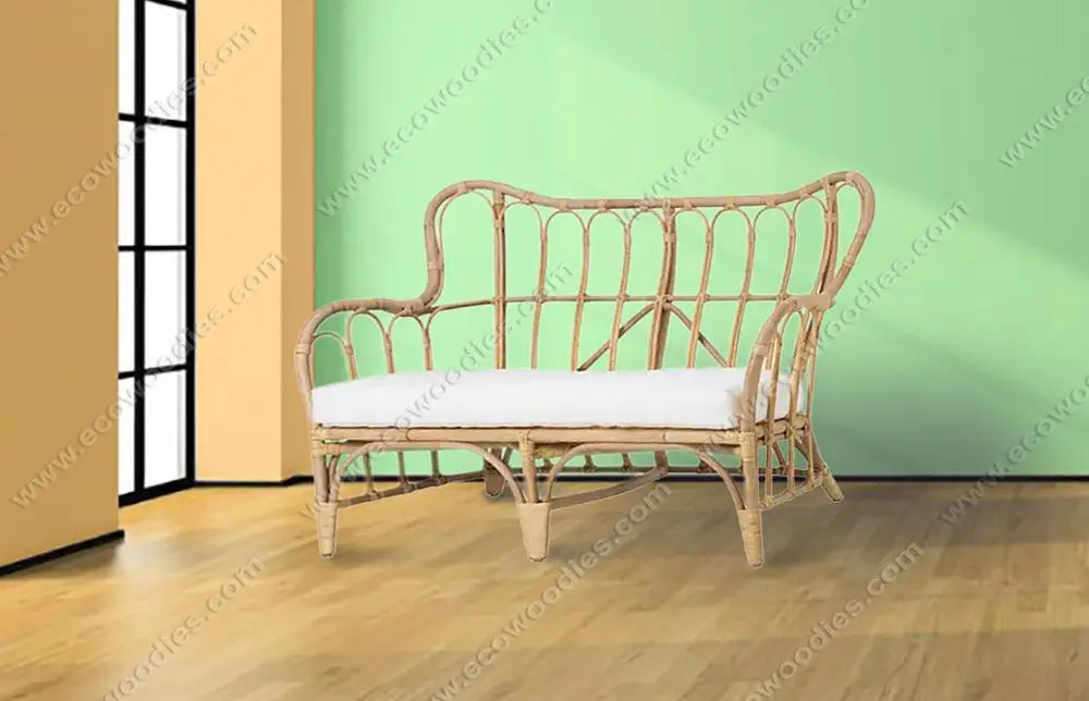 
Luxury European Sofa 2 Seater Bamboo Living Room Sofa Lounge Dining Restaurant Set Garden Furniture Home Decor Wedding Sofa 
