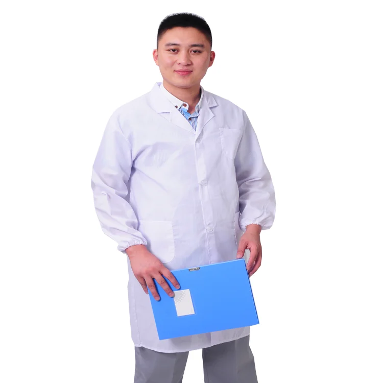 

White lab coat with three pockets for men